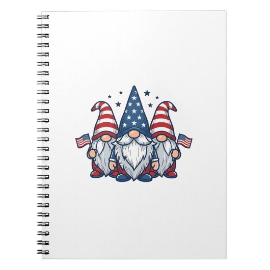 Patriottische Kabouter Trio Vintage Vector Ontwerp Notitieboek (Voorkant)