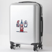 Patriottische Kabouter Trio Vintage Vector Ontwerp Sticker (Koffer)