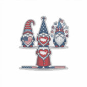 Patriottische Kabouter Trio Vintage Vector Ontwerp Sticker (Voorkant)