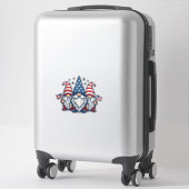 Patriottische Kabouter Trio Vintage Vector Ontwerp Sticker (Koffer)