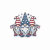 Patriottische Kabouter Trio Vintage Vector Ontwerp Sticker (Voorkant)