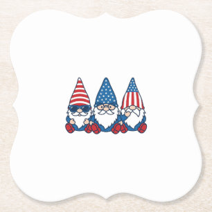 Patriottische Kabouter Trio Vintage Vector T-shirt Kartonnen Onderzetters