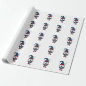 Patriottische Kabouter USA Ster Vector Shirt Ontwe Cadeaupapier (Uitgerold)