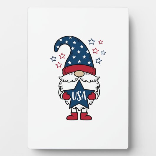 Patriottische Kabouter USA Ster Vector Shirt Ontwe Fotoplaat (voorkant)