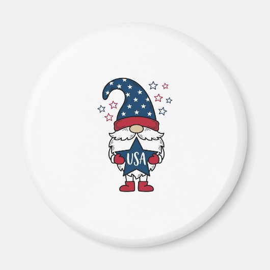 Patriottische Kabouter USA Ster Vector Shirt Ontwe Magneet (Voorkant)