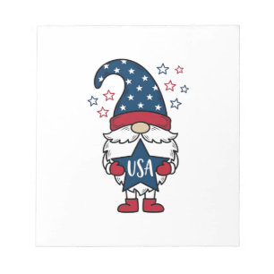 Patriottische Kabouter USA Ster Vector Shirt Ontwe Notitieblok
