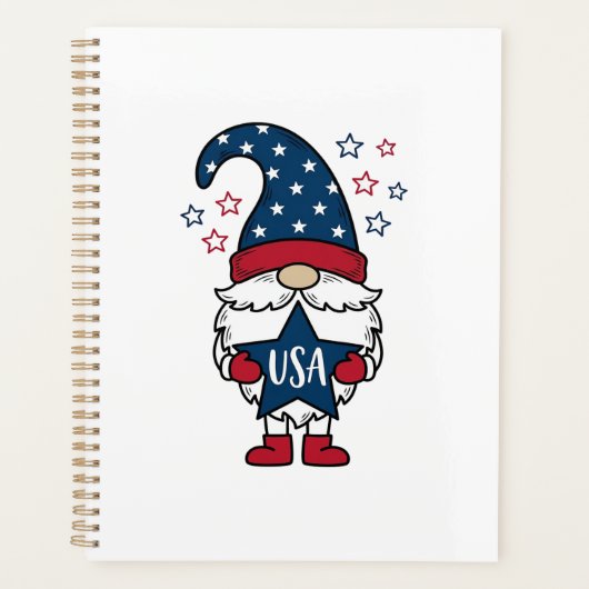 Patriottische Kabouter USA Ster Vector Shirt Ontwe Planner (Voorkant)