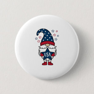 Patriottische Kabouter USA Ster Vector Shirt Ontwe Ronde Button 5,7 Cm