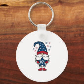 Patriottische Kabouter USA Ster Vector Shirt Ontwe Sleutelhanger (Voorkant)