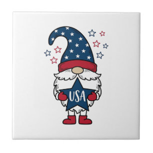 Patriottische Kabouter USA Ster Vector Shirt Ontwe Tegeltje