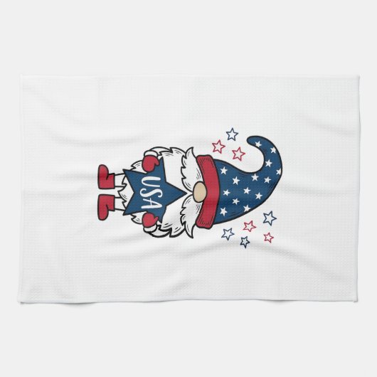 Patriottische Kabouter USA Ster Vector Shirt Ontwe Theedoek (Horizontaal)