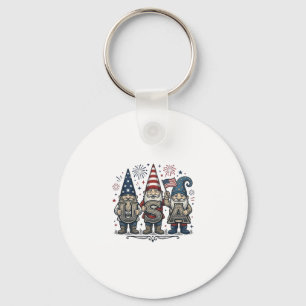 Patriottische Kabouter USA Vintage Vier Juli T-shi Sleutelhanger