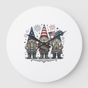 Patriottische Kabouter USA Vintage Vierde Juli Shi Grote Klok