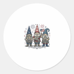 Patriottische Kabouter USA Vintage Vierde Juli Shi Ronde Sticker