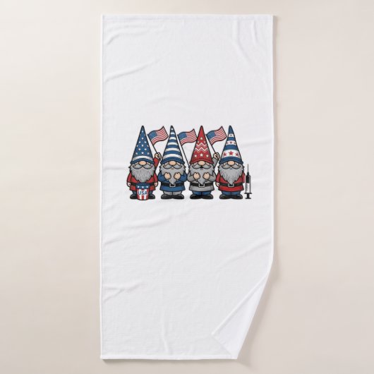Patriottische Kabouter Verpleegster Vector Vintage Badhanddoek (Badhanddoek)