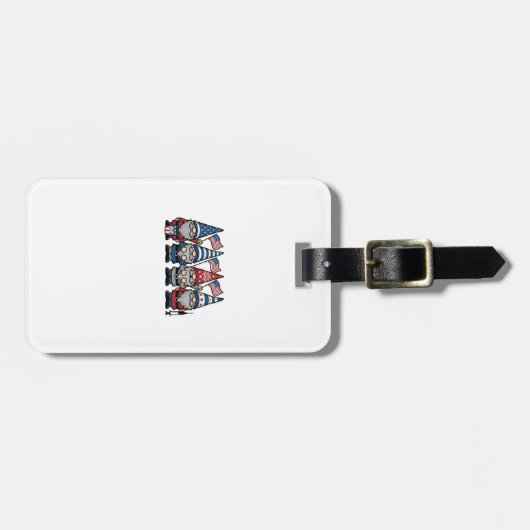 Patriottische Kabouter Verpleegster Vector Vintage Bagagelabel (Voorkant horizontaal)