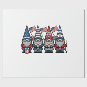 Patriottische Kabouter Verpleegster Vector Vintage Cadeaupapier