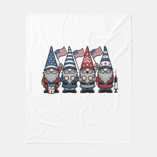 Patriottische Kabouter Verpleegster Vector Vintage Fleece Deken (Voorkant)