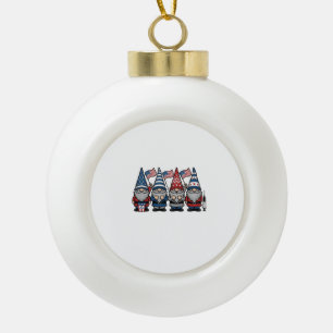 Patriottische Kabouter Verpleegster Vector Vintage Keramische Bal Ornament