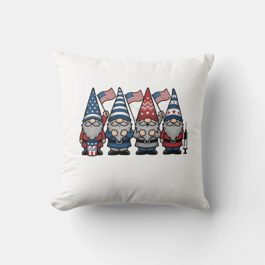 Patriottische Kabouter Verpleegster Vector Vintage Kussen (Voorkant)