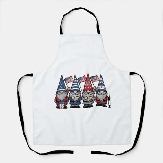 Patriottische Kabouter Verpleegster Vector Vintage Schort (Voorkant)