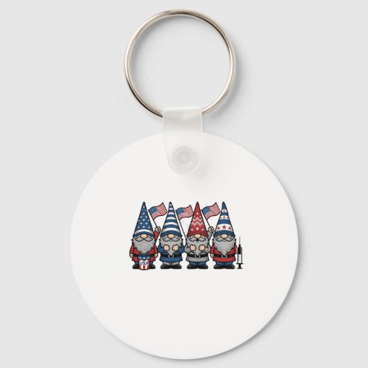 Patriottische Kabouter Verpleegster Vector Vintage Sleutelhanger (Voorkant)