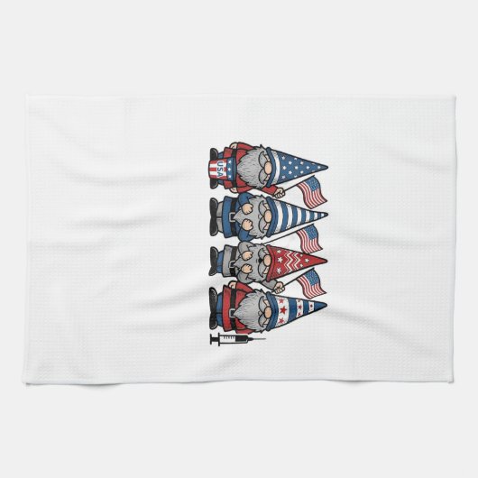 Patriottische Kabouter Verpleegster Vector Vintage Theedoek (Horizontaal)