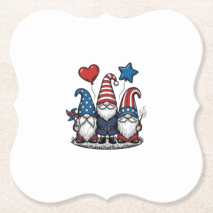 Patriottische Kabouter Vintage Gravure Vector Desi Kartonnen Onderzetters