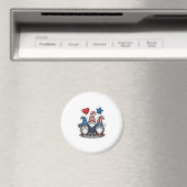 Patriottische Kabouter Vintage Gravure Vector Desi Magneet (Insitu (Vaatwasser))