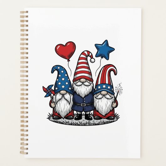 Patriottische Kabouter Vintage Gravure Vector Desi Planner (Voorkant)