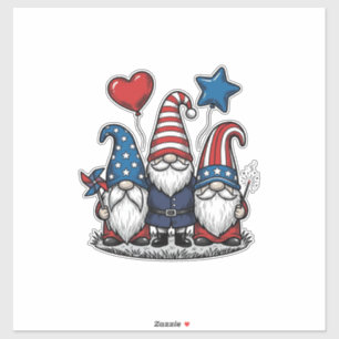 Patriottische Kabouter Vintage Gravure Vector Desi Sticker