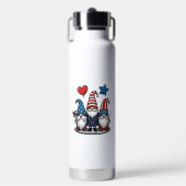 Patriottische Kabouter Vintage Gravure Vector Desi Waterfles (Voorkant)