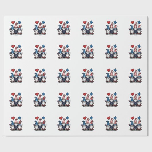 Patriottische Kabouter Vintage Gravure Vectorontwe Cadeaupapier (Vlak)