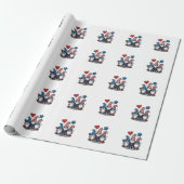 Patriottische Kabouter Vintage Gravure Vectorontwe Cadeaupapier (Uitgerold)