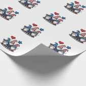 Patriottische Kabouter Vintage Gravure Vectorontwe Cadeaupapier (Hoek)