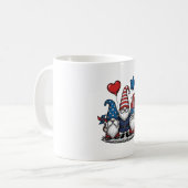 Patriottische Kabouter Vintage Gravure Vectorontwe Koffiemok (Voorkant links)