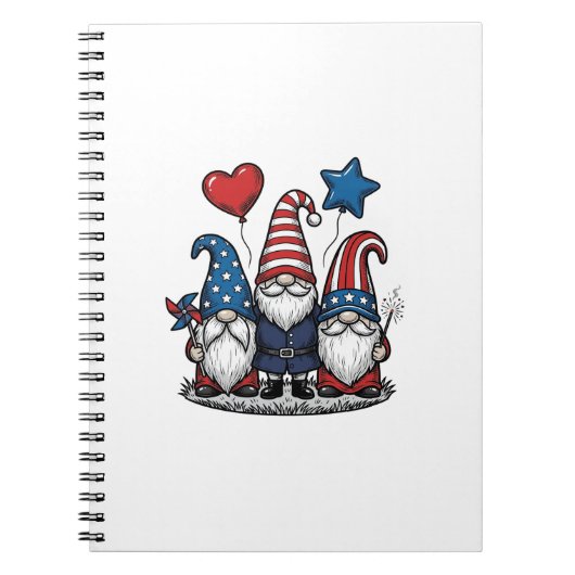 Patriottische Kabouter Vintage Gravure Vectorontwe Notitieboek (Voorkant)