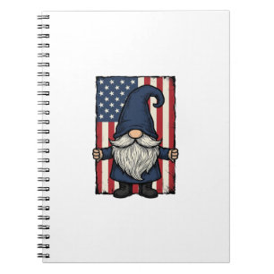 Patriottische Kabouter Vintage Vlag Shirt Ontwerp_ Notitieboek