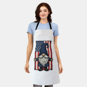 Patriottische Kabouter Vintage Vlag Shirt Ontwerp_ Schort (Gedragen)