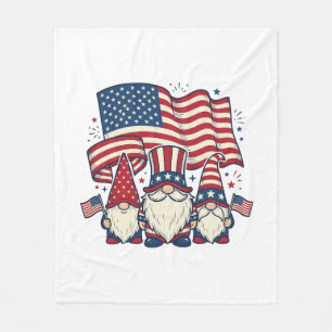 Patriottische Kabouter Vlag Vintage Gravure Ontwer Fleece Deken