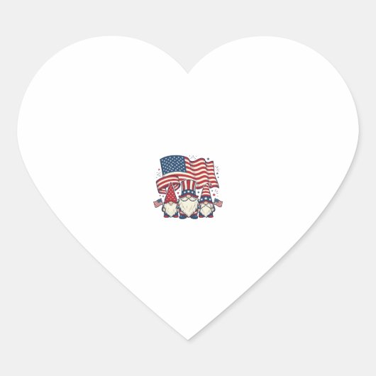 Patriottische Kabouter Vlag Vintage Gravure Ontwer Hart Sticker (Voorkant)
