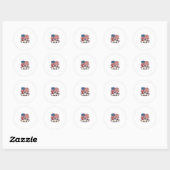 Patriottische Kabouter Vlag Vintage Gravure Ontwer Ronde Sticker (Vel)