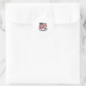 Patriottische Kabouter Vlag Vintage Gravure Ontwer Ronde Sticker (Tas)