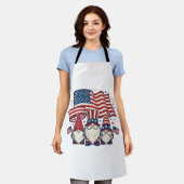 Patriottische Kabouter Vlag Vintage Gravure Ontwer Schort (Gedragen)