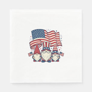 Patriottische Kabouter Vlag Vintage Gravure Ontwer Servet