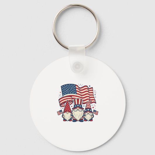 Patriottische Kabouter Vlag Vintage Gravure Ontwer Sleutelhanger (Voorkant)