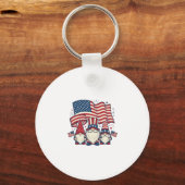 Patriottische Kabouter Vlag Vintage Gravure Ontwer Sleutelhanger (Voorkant)