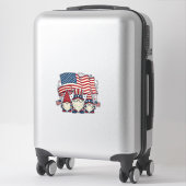Patriottische Kabouter Vlag Vintage Gravure Ontwer Sticker (Koffer)