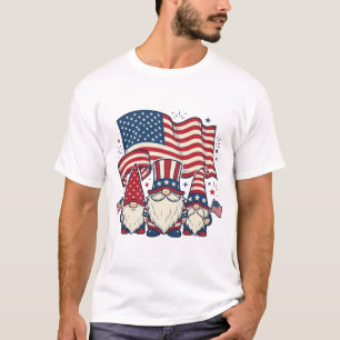 Patriottische Kabouter Vlag Vintage Gravure Ontwer T-shirt