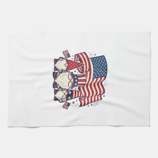 Patriottische Kabouter Vlag Vintage Gravure Ontwer Theedoek (Horizontaal)